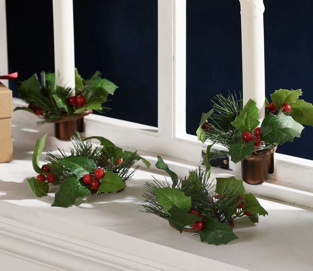 Bethlehem Lights Set of 4 Decorative Holiday Window Candle Rings